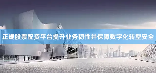 正规股票配资平台提升业务韧性并保障数字化转型安全